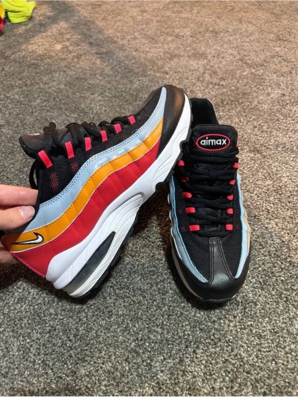 Nike Kids' & Womens’ Air Max Sneakers - Black, Red, Yellow, Light Blue